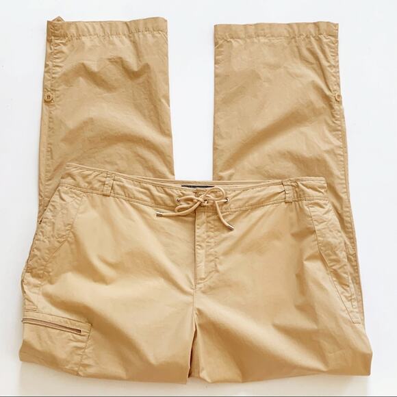 Lauren Ralph Lauren Sport Pants Tan Button Roll Cuff Cotton Cargo Pants Size 14 - Picture 6 of 15